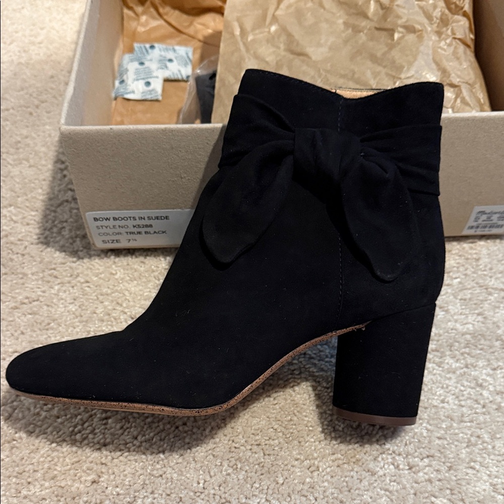 Madewell Black Suede Heeled Boots